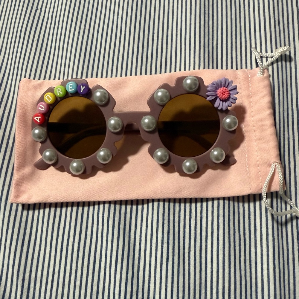 Colorful Kids Sunglasses with Beaded Accents